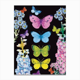Butterflies And Flowers Canvas Print