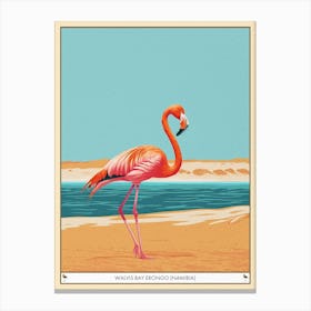 Greater Flamingo Walvis Bay Erongo Namibia Tropical Illustration 1 Poster Canvas Print