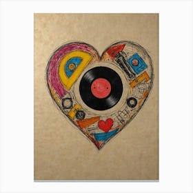 Heart Of Vinyl 3 Canvas Print