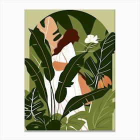 Woman In The Jungle 2 Canvas Print