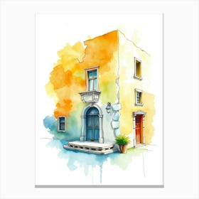 Watercolor Of A House 3 Canvas Print