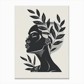 Portrait Of A Woman With Leaves 18 Canvas Print