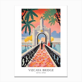 Vizcaya Bridge, Getxo, Spain, Colourful 1 Canvas Print