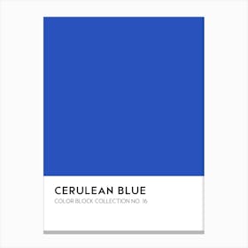 Cerulean Blue Color Block Collection Wall Canvas Print