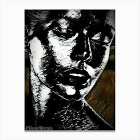 Dean Manda Woman Face Black Canvas Print