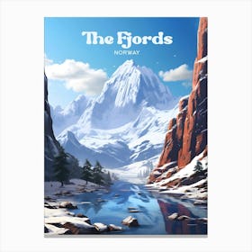 The Fjords Norway Snow Travel Art Canvas Print