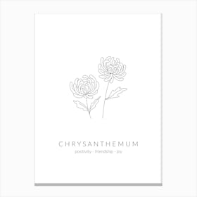 Chrysanthemum Birth Flower Canvas Print
