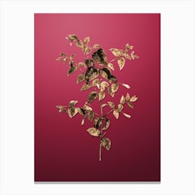 Gold Botanical Tree Fuchsia on Viva Magenta n.0421 Canvas Print