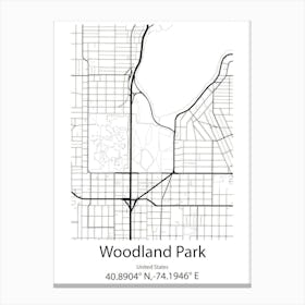 Woodland,United States Minimalist Map Canvas Print