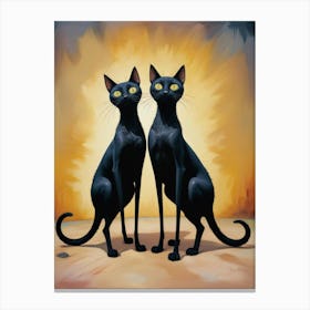 Two Black Cats Canvas Print