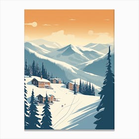 Sun Peaks Resort   British Columbia, Canada, Ski Resort Illustration 1 Simple Style Canvas Print