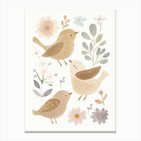 Birds And Flowers 1 Canvas Print