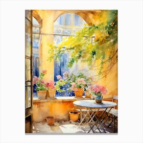 Patio With Flowers 1 Canvas Print