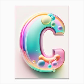 C, Alphabet Bubble Rainbow 1 Canvas Print