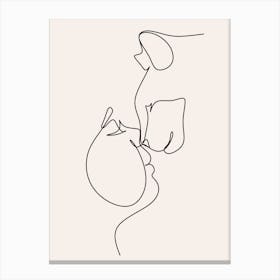 Cat Line drawing Canvas Print