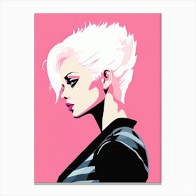 Pink Rebellion: Minimalist Punk Vibes Canvas Print