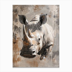 Watercolour Rhino 2 Canvas Print