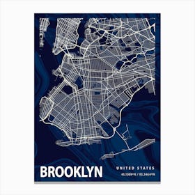 Brooklyn Crocus Marble Map Canvas Print