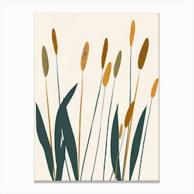 Grass Plant Minimalist Illustration 1 Canvas Print