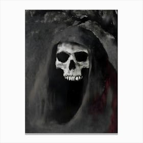 Dark Gothic Skeleton In The Woods Canvas Print