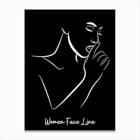 Women Face Line 1 Canvas Print