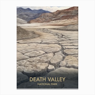 Death Valley National Park Watercolour Vintage Travel Poster 1 Canvas Print
