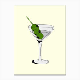 Martini With Olives Canvas Print