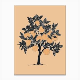 Orange Tree Minimalistic Drawing 4 Canvas Print