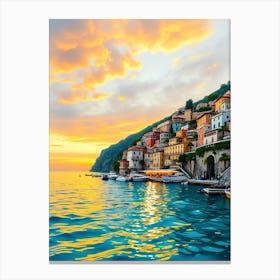 Sunset In Portofino, Italy 1 Canvas Print