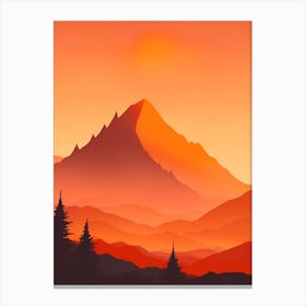 Misty Mountains Vertical Composition In Orange Tone 74 Canvas Print