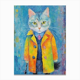 Cat S Glamorous Palette; Oil Painted Whiskers Canvas Print