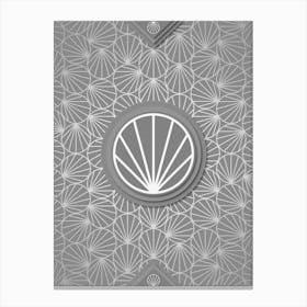 Geometric Glyph Sigil with Hex Array Pattern in Gray n.0086 Canvas Print