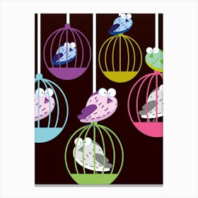 Birds In Cages Canvas Print