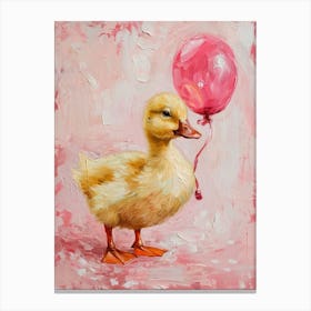 Cute Duck 1 With Balloon Canvas Print