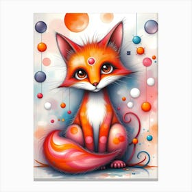 Cosmic Whiskers: The Dreamy Fox Canvas Print