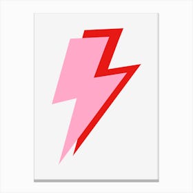 Pink Red Preppy Lightning Bolts Canvas Print