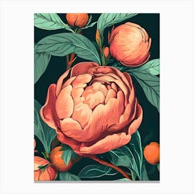 Peony Wallpaper Canvas Print