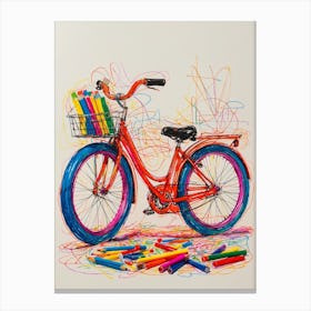 Bicycle With Crayons Canvas Print