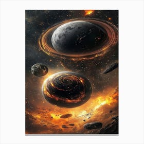 Planets In Space 1 Canvas Print