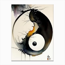 Repeat 6 Yin And Yang Japanese Ink Canvas Print