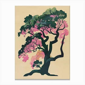 Ebony Tree Colourful Illustration 3 Canvas Print