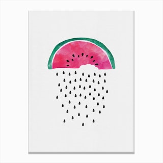 Watermelon Rain Canvas Print