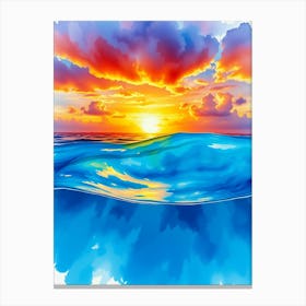 Sunset On The Ocean Canvas Print