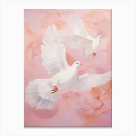 Pink Ethereal Bird Painting Dove 1 Canvas Print