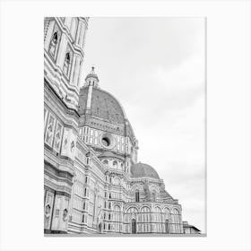 Florence Cathedral Dome, Italy - Black And White Canvas Print