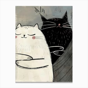 Two Cats Hugging 2 Canvas Print