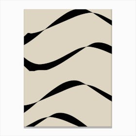 Wavy Lines Modern Minimal Neutral Canvas Print