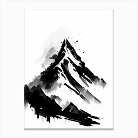 Mountain Peak Symbol Black And White Painting Canvas Print