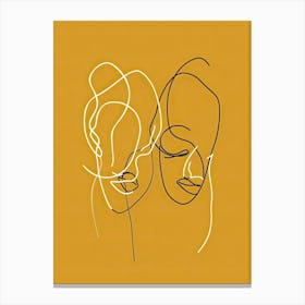 Simplicity Lines Woman Abstract In Yellow 8 Canvas Print