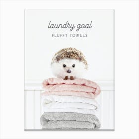 Hedgehog Laundry Goal Fluffy Towels Canvas Print